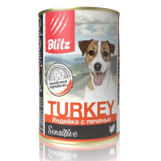 Blitz Sensitive Dog Turkey & Liver (Pate) корм консервированный для собак всех пород и возрастов с индейкой и печенью