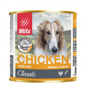 Blitz Classic Dog Chicken & Rice Minced корм консервированный для собак всех пород и возрастов курица с рисом
