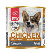 Blitz Classic Dog Chicken whith Pumpkin корм консервированный для собак всех пород и возрастов курица с тыквой
