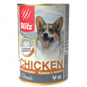 Blitz консервы для собак курица с тыквой