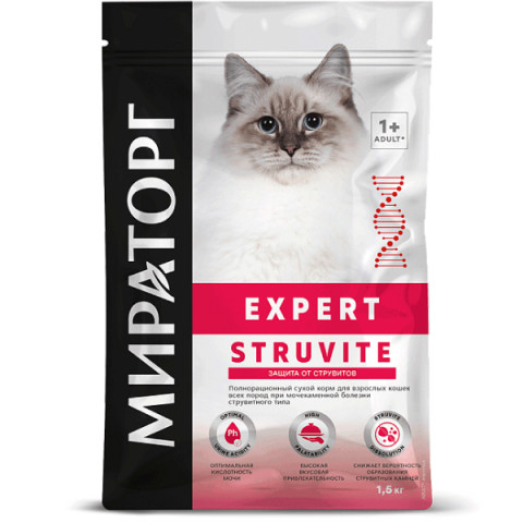 Winner Мираторг Expert Struvite Корм сухой полнорационный для взрослых кошек всех пород при мочекаменной болезни струвитного типа