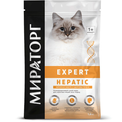 Winner Мираторг Expert Hepatic Корм сухой полнорационный для взрослых кошек всех пород бережная забота о здоровье печени