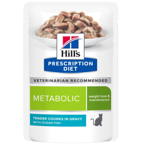 Hill's Prescription Diet Metabolic Weight Management влажный корм для кошек для достижения и поддержания оптимального веса, с рыбой