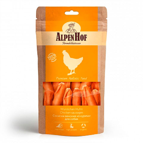 AlpenHof сосиски венские из курицы для собак