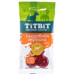 TiTBiT Mini лакомство для собак Съедобная игрушка косточка с телятиной, для чистки зубов, для поощрения