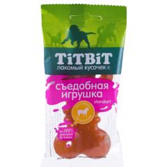 TiTBiT Standart лакомство для собак Съедобная игрушка косточка с ягненком, для чистки зубов, для поощрения