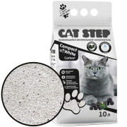Cat Step Compact White Carbon комкующийся минеральный с активированным углем наполнитель для кошачьего туалета