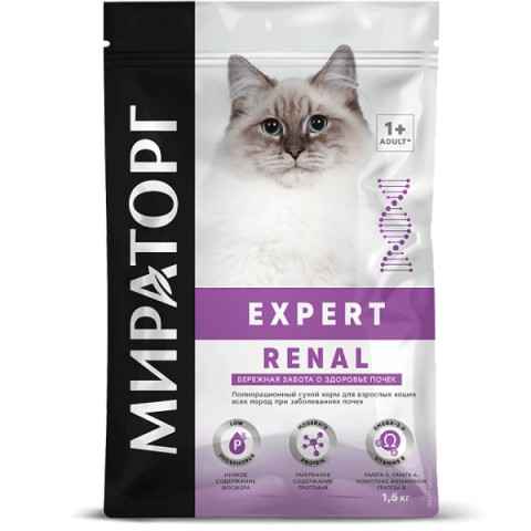 Winner Мираторг Expert Renal Корм сухой полнорационный для взрослых кошек всех пород при заболеваниях почек