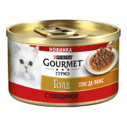 Gourmet Gold корм консервированный для кошек соус делюкс говядина