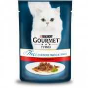Консервы Gourmet Perle для кошек кусочки в подливке говядина