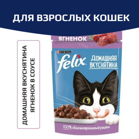 Влажный корм Felix Суп для взрослых кошек, с ягненком