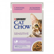 Cat Chow консервы для кошек с чувствительным пищеварением лосось и кабачок