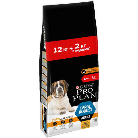 Сухой корм Pro Plan Large Robust Adult для крупных собак с мощным телосложением курица