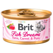 Brit Сare Fish Dreams суперпремиум корм консервированный для кошек, с тунцом, морковью и горошком
