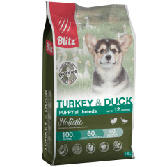 Blitz Holistic Turkey & Duck Puppy All Breeds (Grain Free) корм сухой беззерновой для щенков всех пород с индейкой и уткой