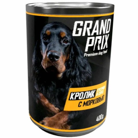 Grand Prix консервы для собак аппетитные кусочки в соусе кролик с морковью