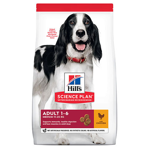 Hill's Science Plan Dog Adult Medium Breed корм сухой для взрослых собак средних пород, курица