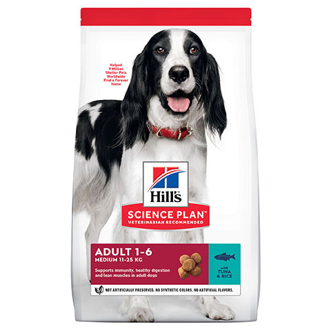 Hill's Science Plan Dog Adult Medium Breed корм сухой для взрослых собак средних пород, тунец