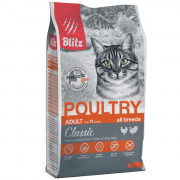 Blitz Classic Poultry Adult Cat All Breeds корм сухой для взрослых кошек с домашней птицей