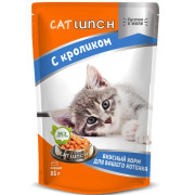 Cat Lunch корм консервированный для котят кусочки в желе с Кроликом