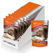 Cat Lunch корм консервированный для кошек кусочки в желе с Говядиной