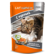 Cat Lunch корм консервированный для кошек кусочки в желе с Курицей