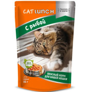 Cat Lunch корм консервированный для кошек кусочки в желе с Рыбой