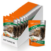 Cat Lunch корм консервированный для кошек кусочки в желе с Рыбой