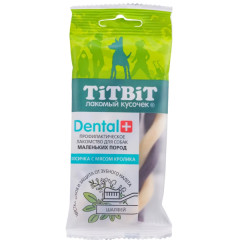 TiTBiT Dental+ лакомство профилактическое для собак маленьких пород косичка с мясом кролика, для чистки зубов