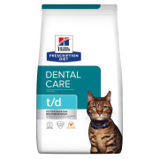 Hill's Prescription Diet t/d Dental Care корм сухой для кошек для поддержания здоровья ротовой полости, курица