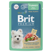 Brit Premium Puppy корм консервированный для щенков миниатюрных пород, индейка с яблоком в соусе