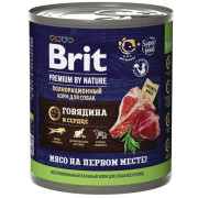 Brit Premium By Nature корм консервированный для собак всех пород, говядина и сердце