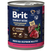 Brit Premium By Nature корм консервированный для собак всех пород, сердце и печень