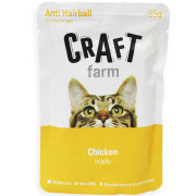 Craft farm Anti-Hairball пауч для кошек профилактика образования комков шерсти, курица в желе