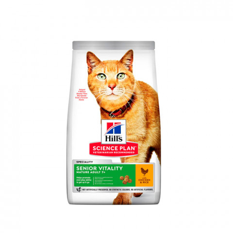 Hill's Senior Vitality корм сухой для пожилых кошек Курица