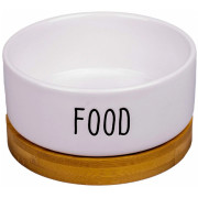 КерамикАрт миска керамическая для животных Food 340мл белая