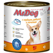 Mr.Dog консервы для собак с сердцем рубцом и печенью