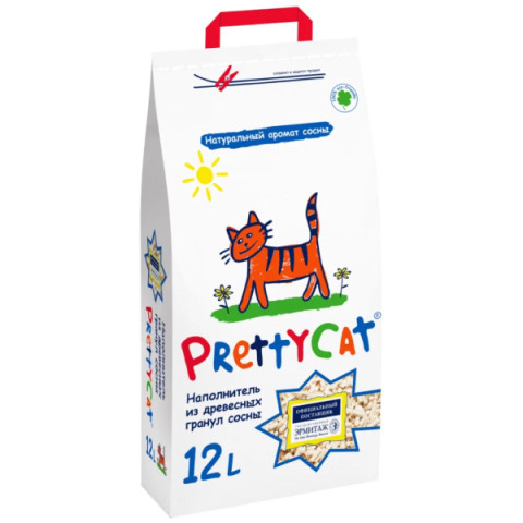 Pretty Cat Wood Granules древесный наполнитель для кошачьего туалета, 12л