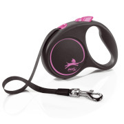 Flexi Black Design поводок-рулетка tape S 5м 15кг, розовый