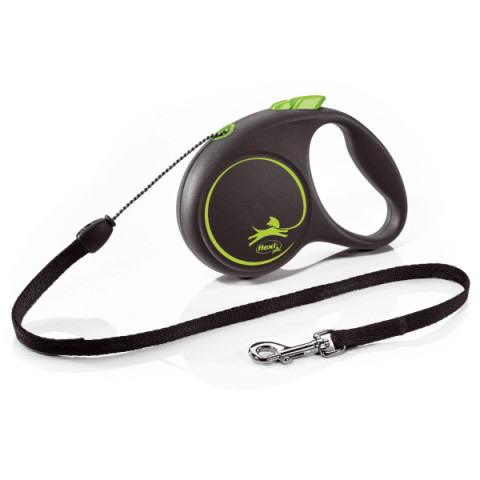 Flexi Black Design поводок-рулетка cord S 5м 12кг