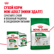 Royal Canin Mini Adult консервированный для взрослых собак мелких размеров от 10 месяцев, кусочки в соусе