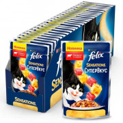Влажный корм Felix Sensations Супервкус для кошек, со вкусом говядины и сыра, в желе