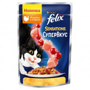 Felix Sensations СуперВкус корм консервированный для кошек индейка ягоды