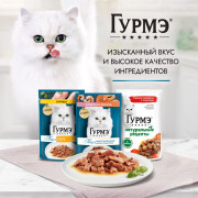 Влажный корм Гурмэ Натуральные рецепты для кошек, тушеная говядина с томатами
