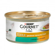 Gourmet Gold корм консервированный для кошек кролик, печень