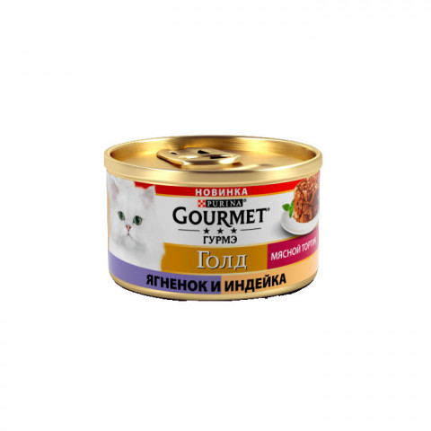 Gourmet Gold Мясной тортик корм консервированный для кошек индейка и ягненок