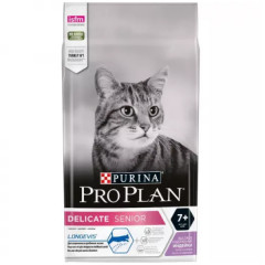 Pro Plan Delicate 7+ корм сухой для кошек старше 7 лет с чувствительным пищеварением или особыми предпочтениями в еде, с высоким содержанием индейки