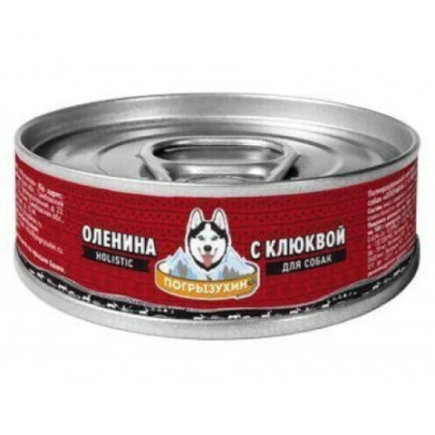Погрызухин консервы для собак оленина с клюквой