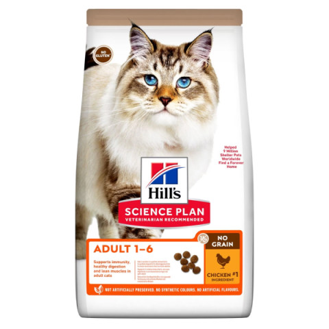 Hill's Science Plan No Grain корм сухой беззерновой для кошек, курица и картофель