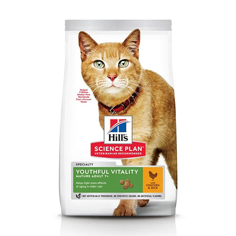 Hill's Youthful Vitality сухой корм для пожилых кошек Курица